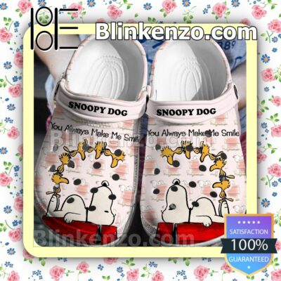 Snoopy Dog You Always Make Me Smile Halloween Clogs