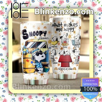 Snoopy Forever What Makes Me Happy Travel Mug