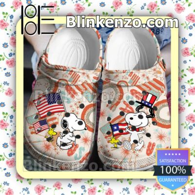 Snoopy Happy 4th Of July Halloween Clogs