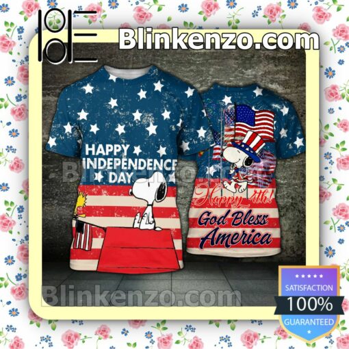 Snoopy Happy Independence Day Happy 4th God Bless America Women Tank Top Pant Set a