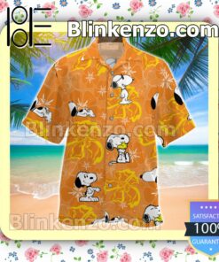 Snoopy Hibiscus Orange Men Shirt