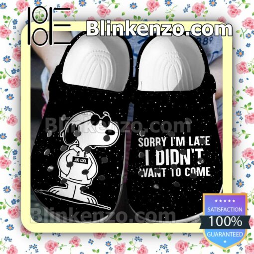 Snoopy Sorry I'm Late I Didn't Want To Come Halloween Clogs