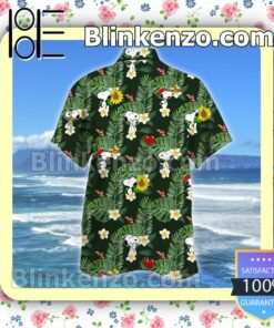 Snoopy Tropical Pattern Men Shirt a