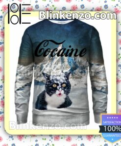 Snow Mountain Cat Cocaine Sweatshirts