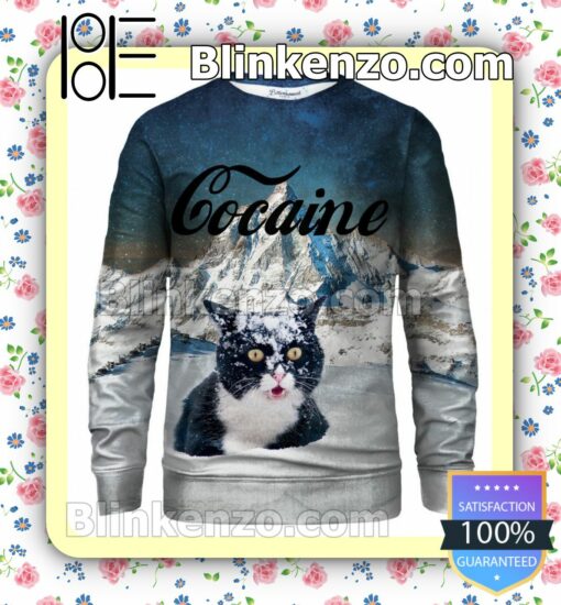 Snow Mountain Cat Cocaine Sweatshirts