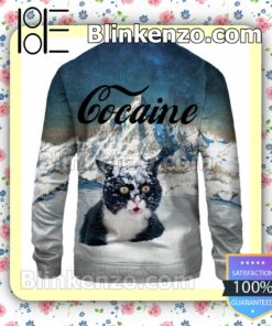 Snow Mountain Cat Cocaine Sweatshirts a