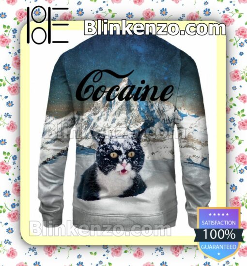 Snow Mountain Cat Cocaine Sweatshirts a