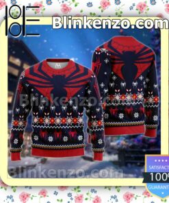 Spider Man Superhero Navy And Red Christmas Pullover Sweaters