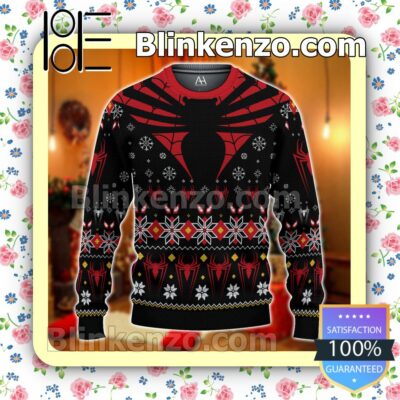 Spiderman Winter Black Christmas Pullover Sweaters