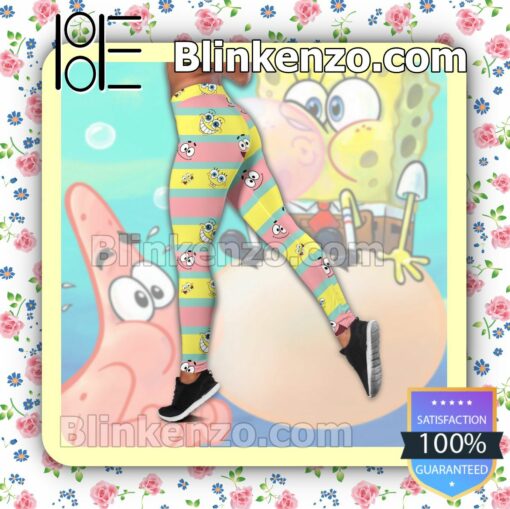 Spongebob And Patrick Horizontal Line Women Tank Top Pant Set a