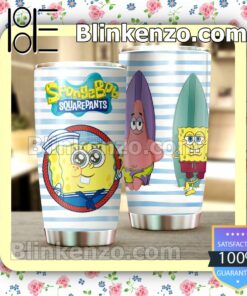 Spongebob Squarepants Blue Stripes Travel Mug