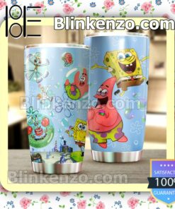 Spongebob Squarepants Cartoon Blue Travel Mug