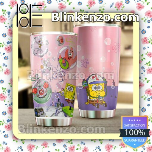 Spongebob Squarepants Cartoon Pink Travel Mug