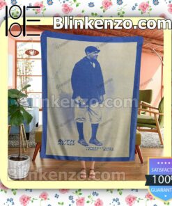 Sport Baseball Card 1914 Baltimore News Babe Ruth Blue Version Quilted Blanket a