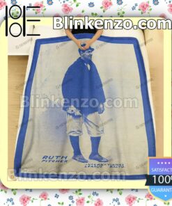 Sport Baseball Card 1914 Baltimore News Babe Ruth Blue Version Quilted Blanket b