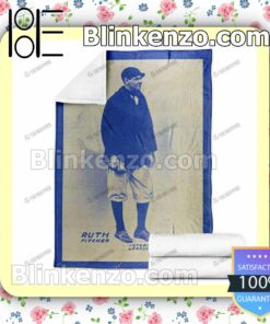 Sport Baseball Card 1914 Baltimore News Babe Ruth Blue Version Quilted Blanket c