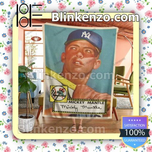 Sport Baseball Card 1952 Topps 311 Mickey Mantle Mint Quilted Blanket a