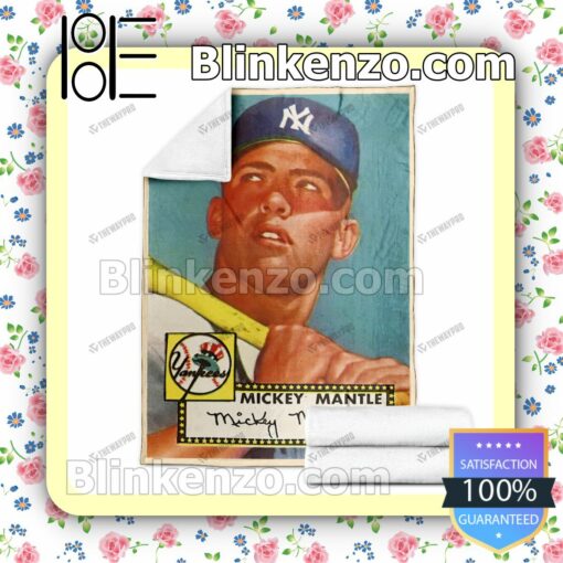 Sport Baseball Card 1952 Topps 311 Mickey Mantle Mint Quilted Blanket c