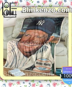 Sport Baseball Card 1964 Topps Giants 25 Mickey Mantle Quilted Blanket