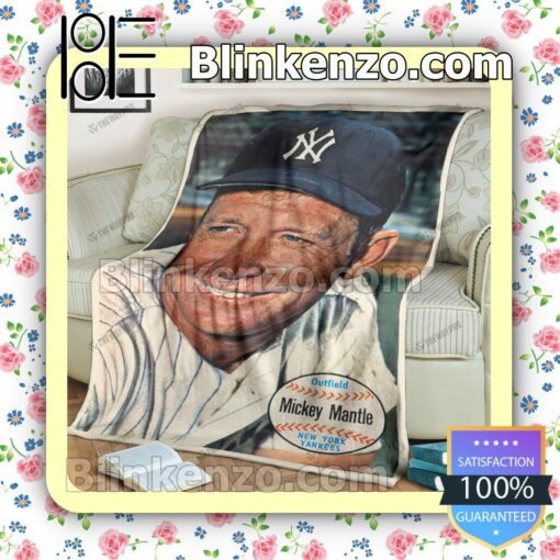 Sport Baseball Card 1964 Topps Giants 25 Mickey Mantle Quilted Blanket