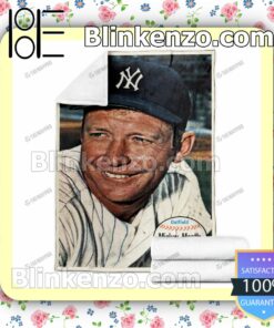Sport Baseball Card 1964 Topps Giants 25 Mickey Mantle Quilted Blanket c