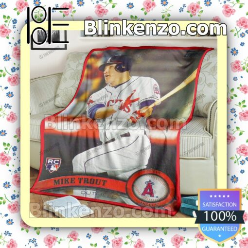 Sport Baseball Card 2011 Mike Trout Topps Update Rookie Card Quilted Blanket