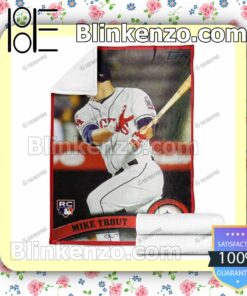 Sport Baseball Card 2011 Mike Trout Topps Update Rookie Card Quilted Blanket b