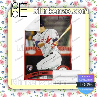 Sport Baseball Card 2011 Mike Trout Topps Update Rookie Card Quilted Blanket b