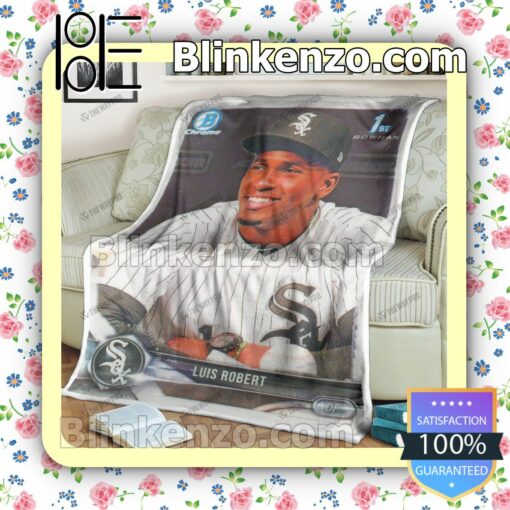 Sport Baseball Card Luis Robert 2018 Bowman Prospects Quilted Blanket