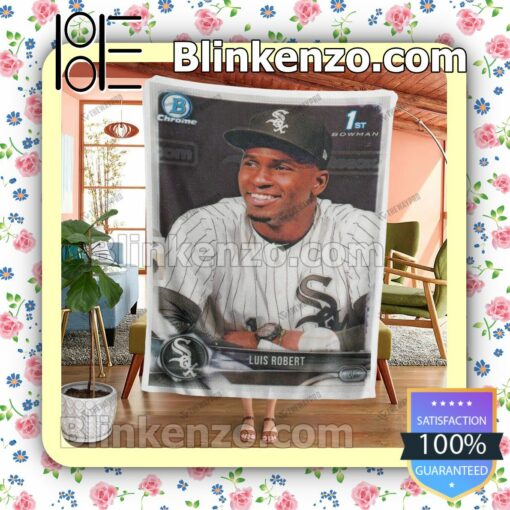 Sport Baseball Card Luis Robert 2018 Bowman Prospects Quilted Blanket b