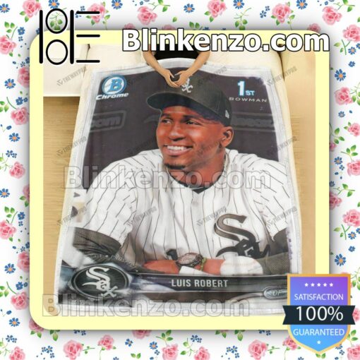Sport Baseball Card Luis Robert 2018 Bowman Prospects Quilted Blanket c