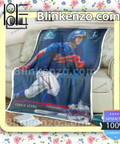 Sport Baseball Card Psa 10 Ronald Acuna Jr. 1st 2017 Bowman Quilted Blanket