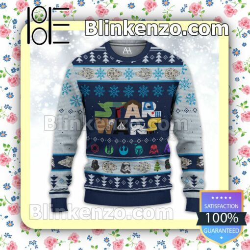 Star Wars Navy Christmas Pullover Sweaters