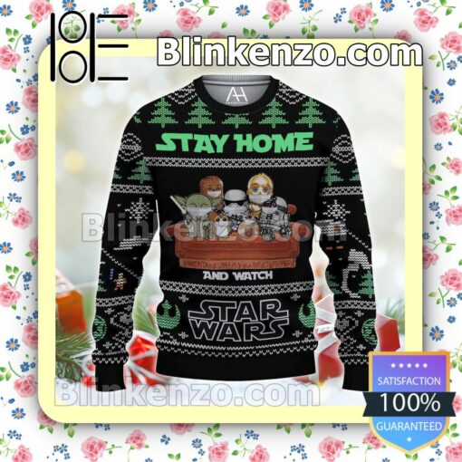 Stay Home And Watch Star Wars Christmas Pullover Sweaters