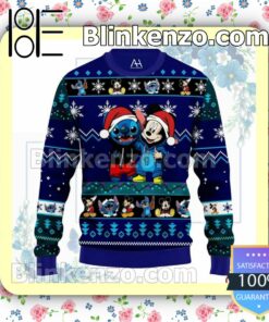Stitch And Mickey Mouse Christmas Pullover Sweaters