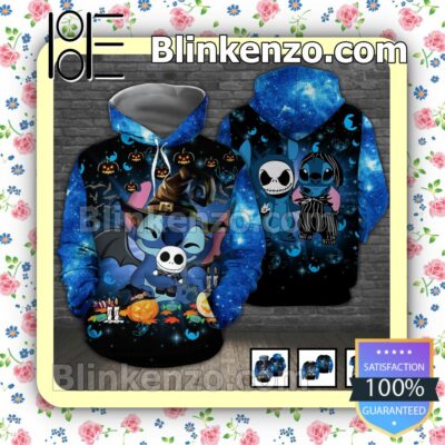 Stitch Hug Jack Pumpkin Halloween Blue Galaxy Women Tank Top Pant Set