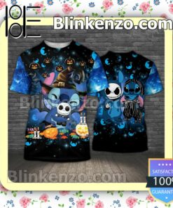 Stitch Hug Jack Pumpkin Halloween Blue Galaxy Women Tank Top Pant Set c