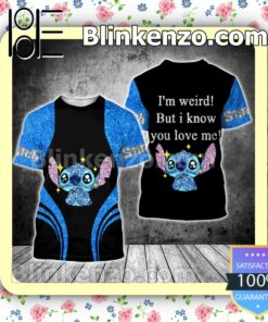 Stitch I'm Weird But I Know You Love Me Women Tank Top Pant Set b