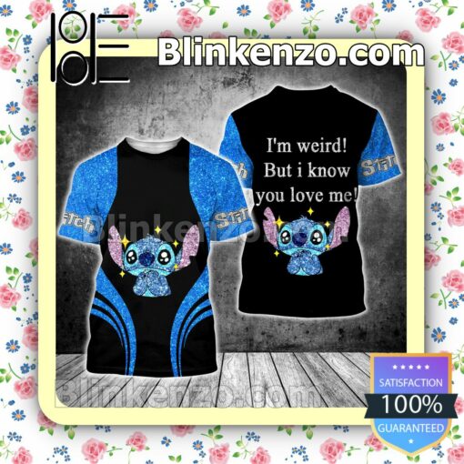 Stitch I'm Weird But I Know You Love Me Women Tank Top Pant Set b