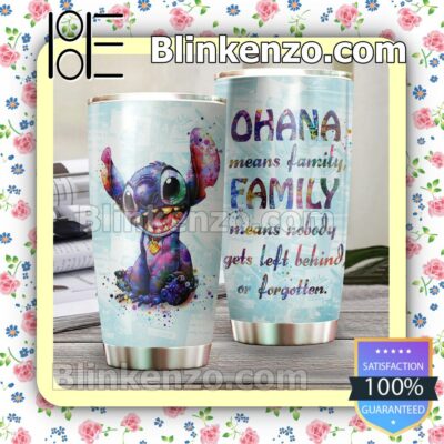 Stitch Ohana Multicolor Watercolor Travel Mug