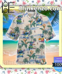 Stitch On Beach Men Shirt