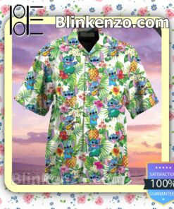 Stitch Pineapple Tropical Pattern Men Shirt