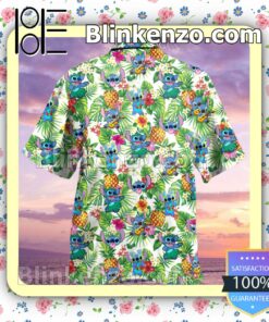 Stitch Pineapple Tropical Pattern Men Shirt a