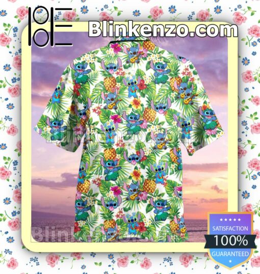 Stitch Pineapple Tropical Pattern Men Shirt a
