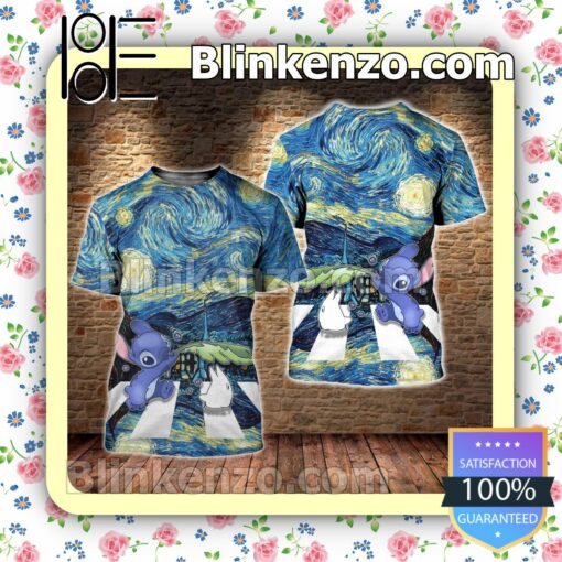 Stitch Starry Night Women Tank Top Pant Set b