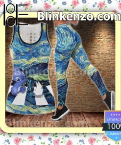 Stitch Starry Night Women Tank Top Pant Set c