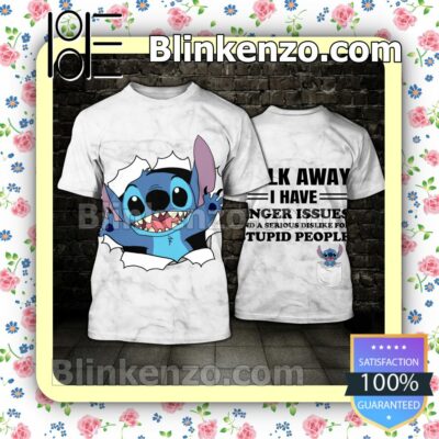 Stitch Walk Away I Have Anger Issues Women Tank Top Pant Set a