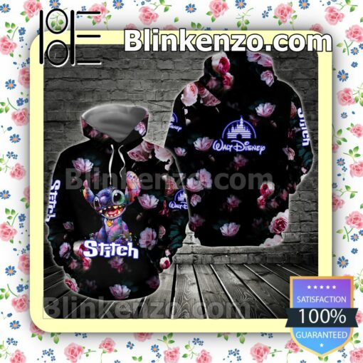 Stitch Watercolor Flower Women Tank Top Pant Set b