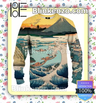 Sunset Over Mount Fuji From Satta Point Sweatshirts