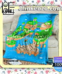 Super Mario Map Dinosaur Land Quilted Blanket